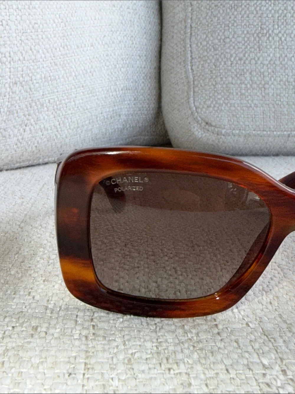 CHANEL Tortoiseshell Square Sunglasses